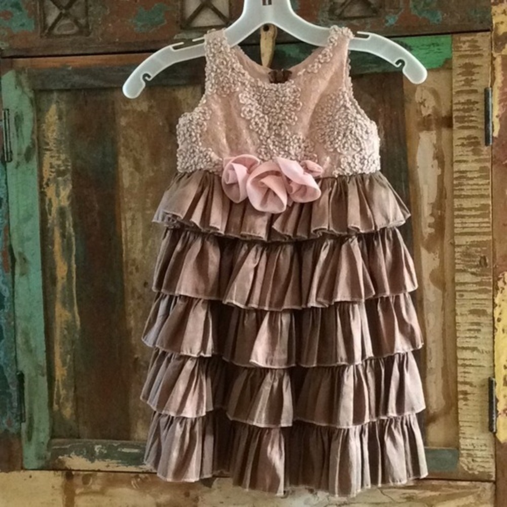 C'est Chouette flower girl wedding portrait Boutique Holiday Boho Ruffle 2T